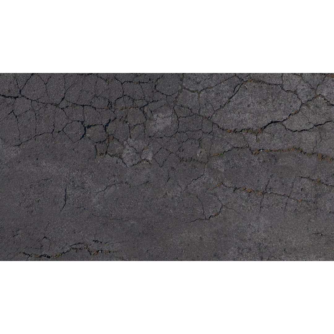 Cracked Asphalt 3D Model – Low Poly PBR Texture for Games - View 8