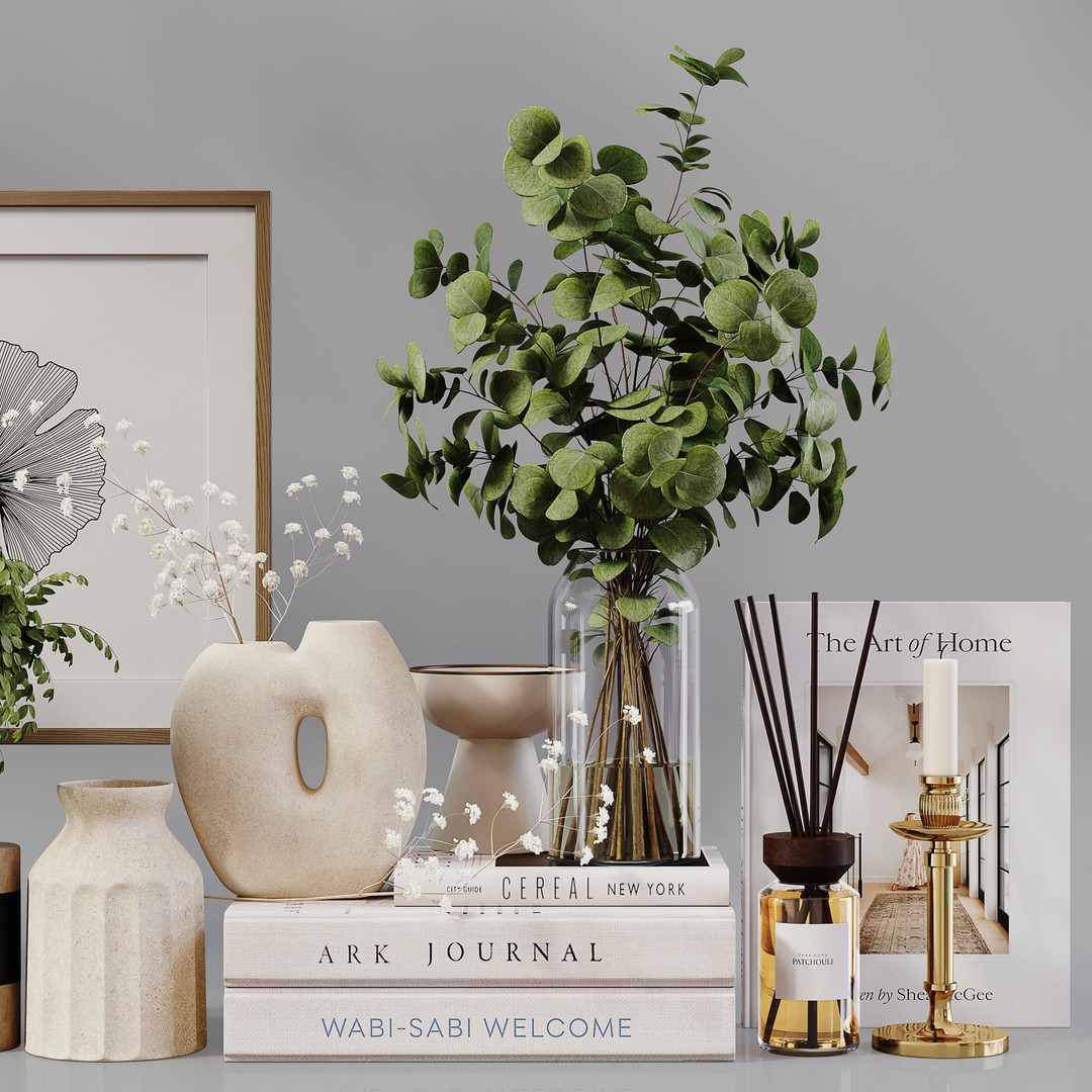 Decorative Plant Set 3D Model – Low Poly Home Decor, OBJ, FBX - View 5