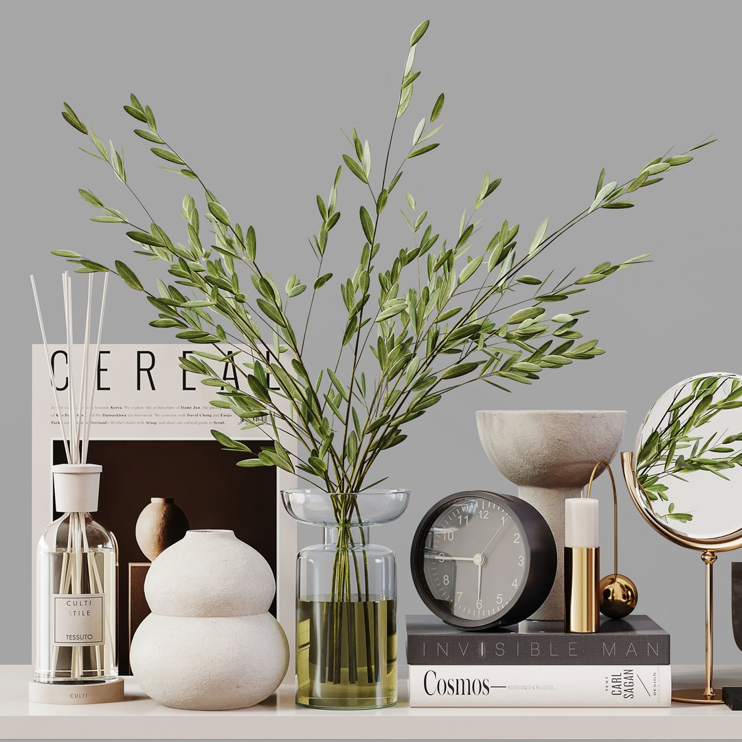 Decorative Plant Set 3D Model – Low Poly Home Decor, OBJ, FBX - View 8