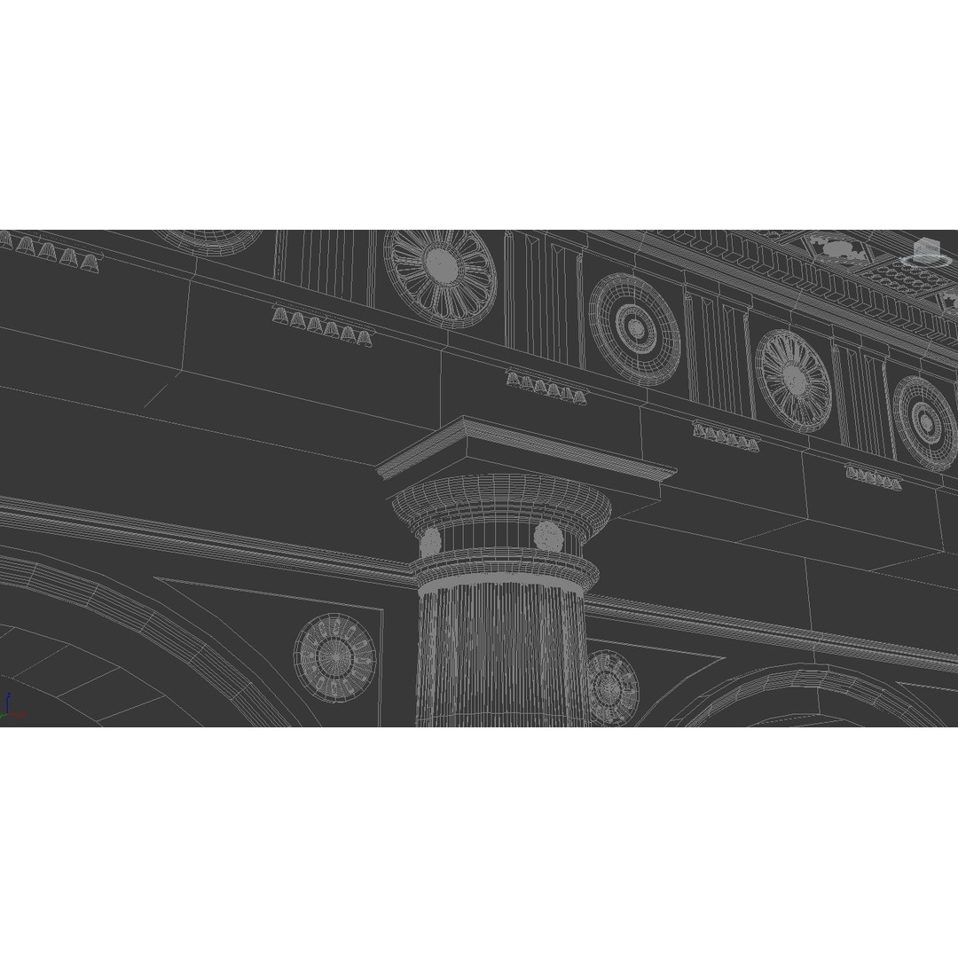 Doric Denticulated Column 3D Model – Classic Architecture Asset, FBX