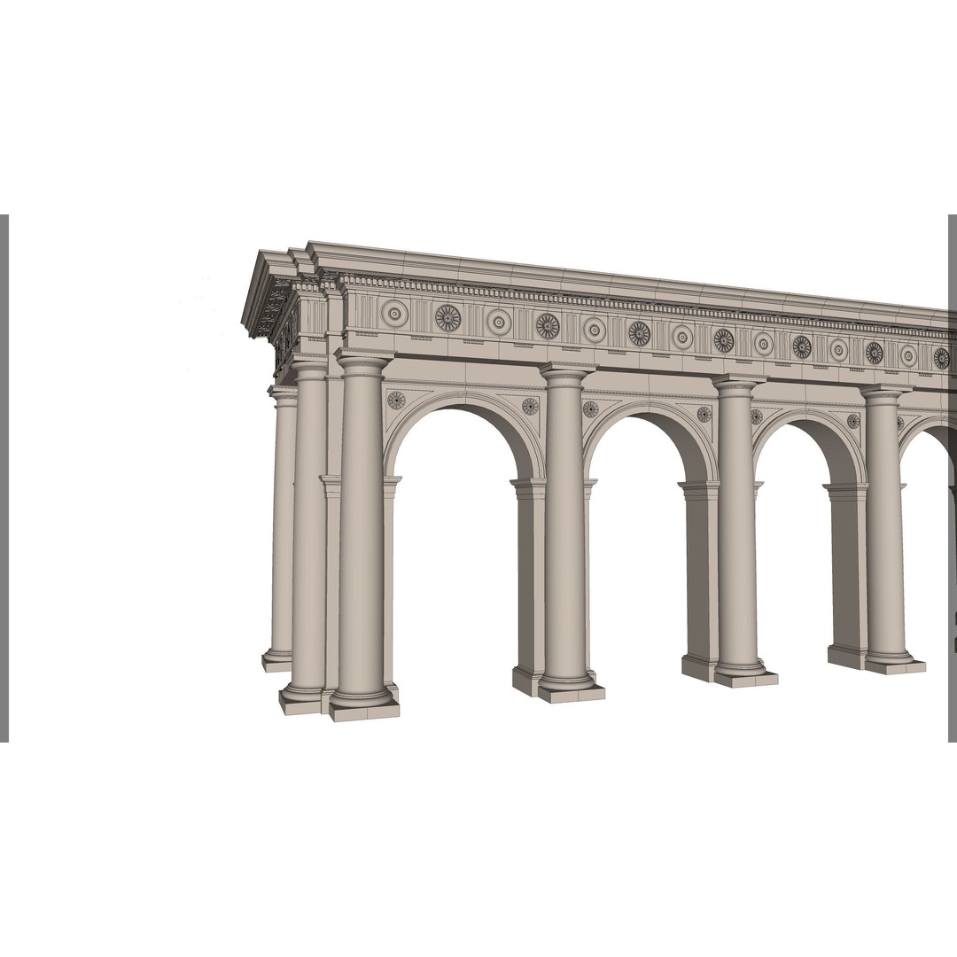 Doric Denticulated Column 3D Model – Classic Architecture Asset, FBX - View 10