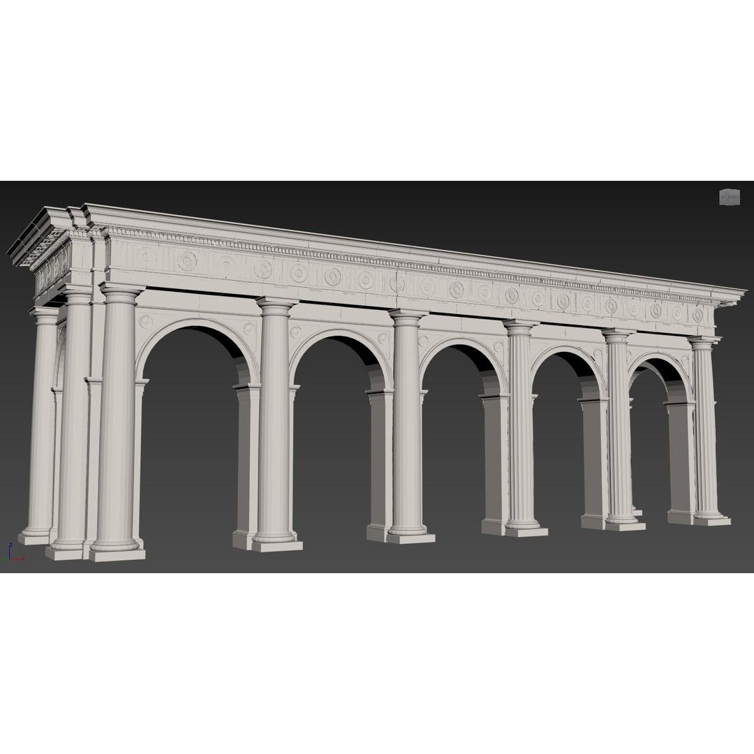 Doric Denticulated Column 3D Model – Classic Architecture Asset, FBX - View 12