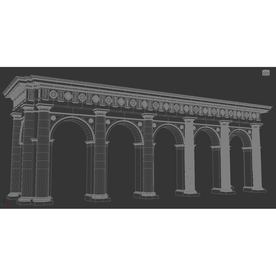 Doric Denticulated Column 3D Model – Classic Architecture Asset, FBX - View 13