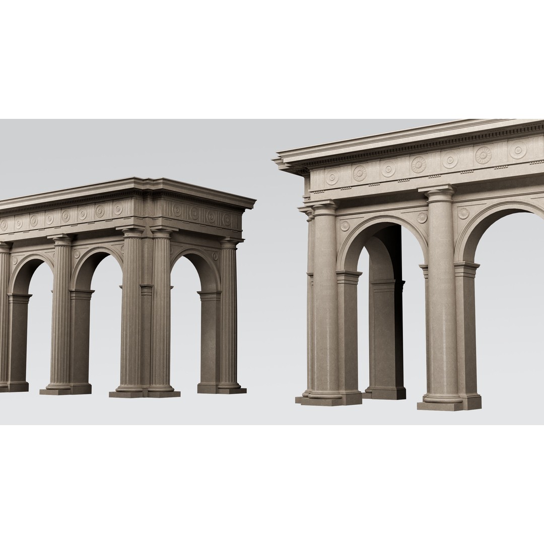 Doric Denticulated Column 3D Model – Classic Architecture Asset, FBX - View 7
