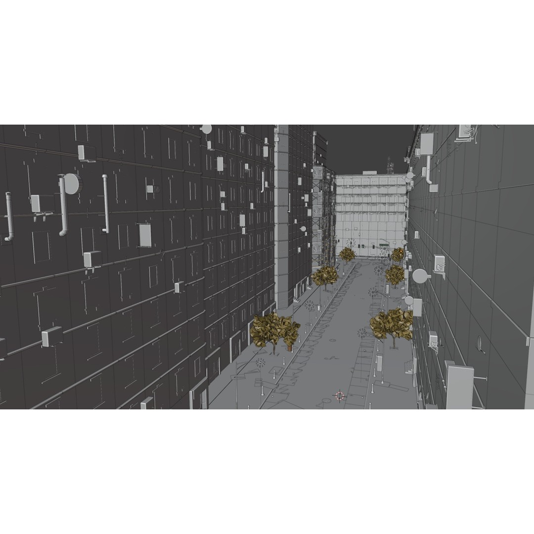 City Street 3D Model – Realistic Urban Environment, Blender