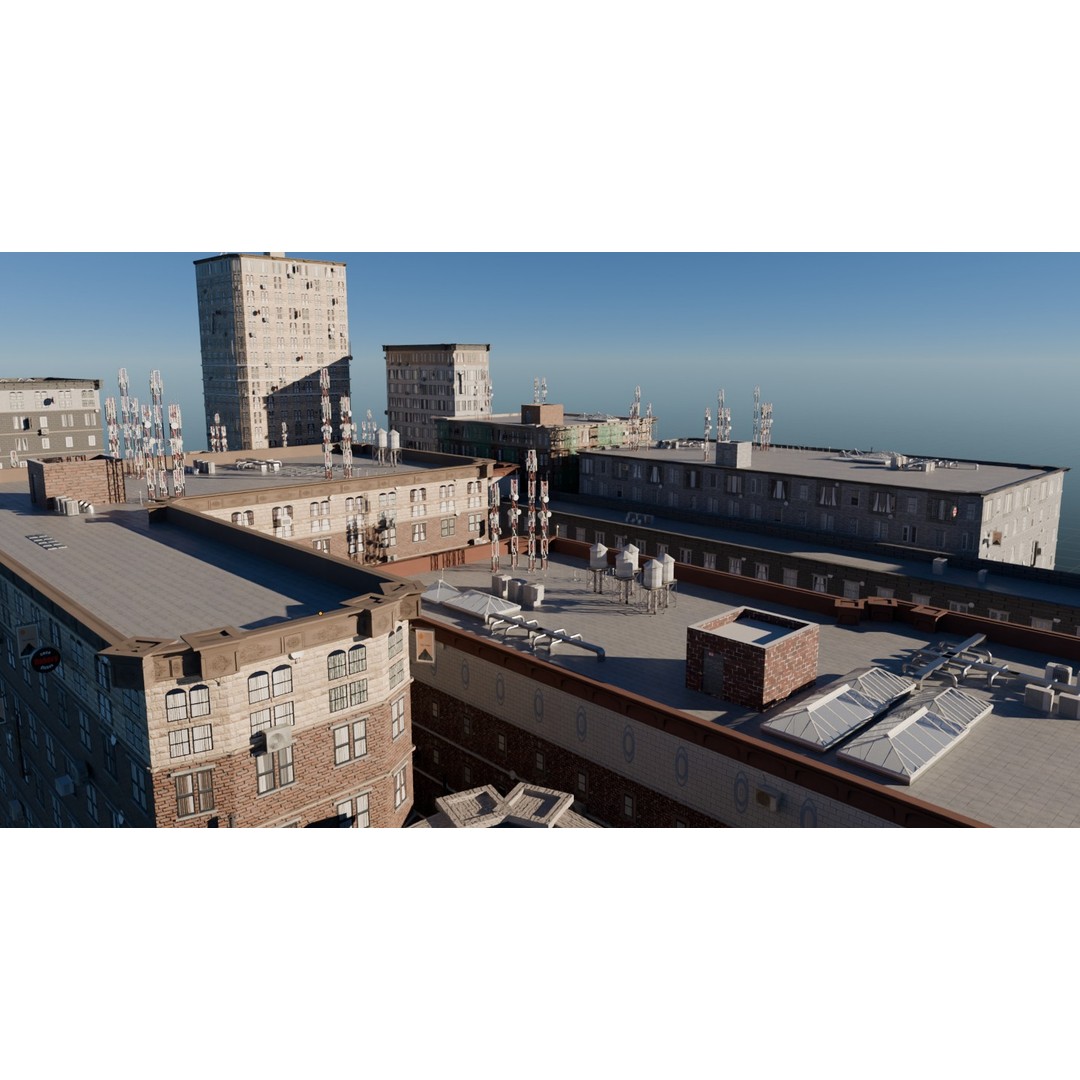 City Street 3D Model – Realistic Urban Environment, Blender - View 10