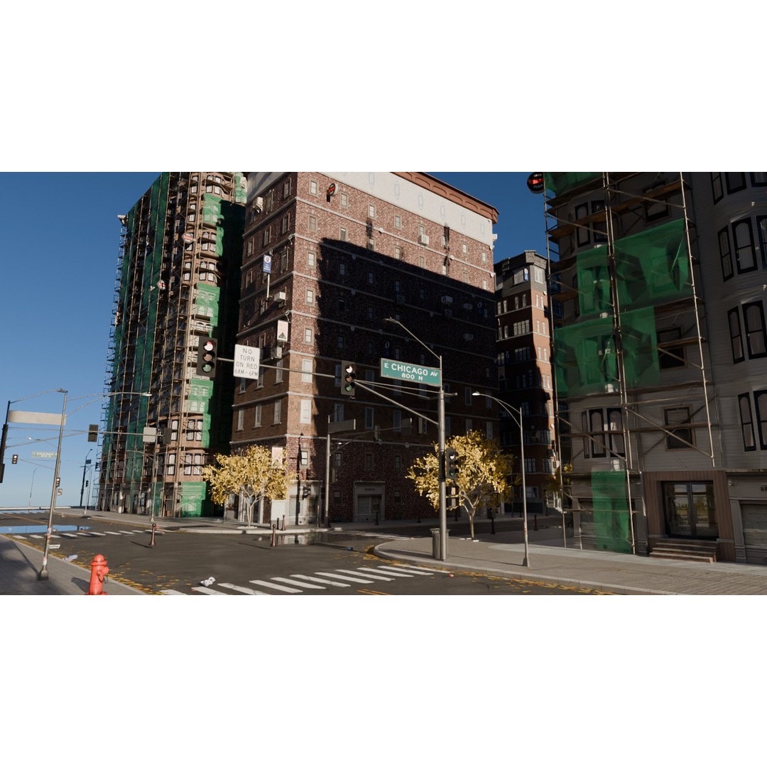 City Street 3D Model – Realistic Urban Environment, Blender - View 11