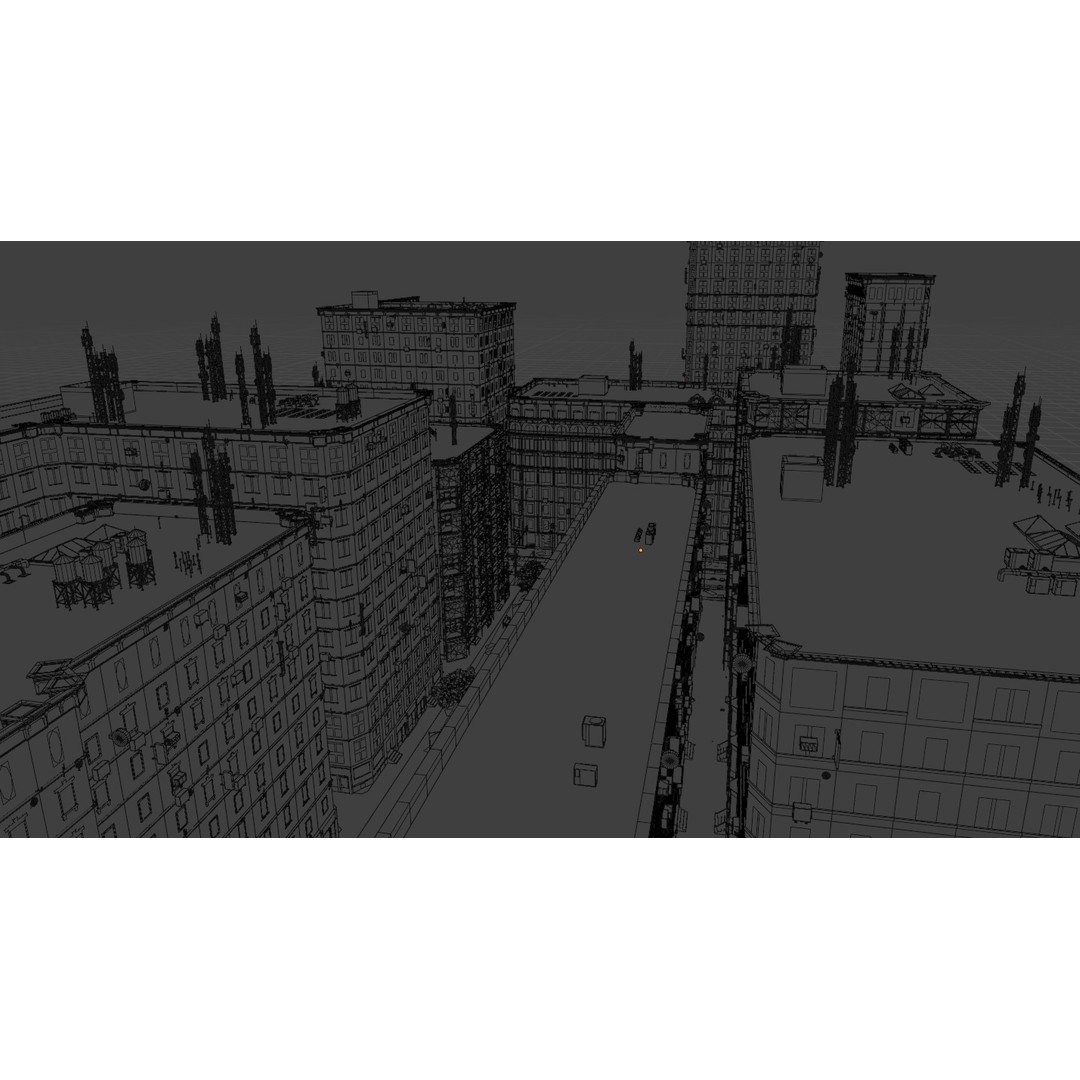 City Street 3D Model – Realistic Urban Environment, Blender - View 13