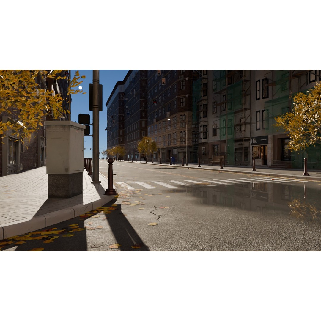 City Street 3D Model – Realistic Urban Environment, Blender - View 14