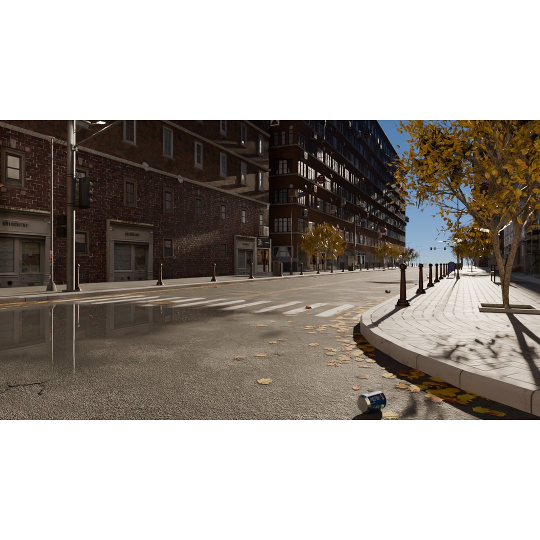 City Street 3D Model – Realistic Urban Environment, Blender - View 16
