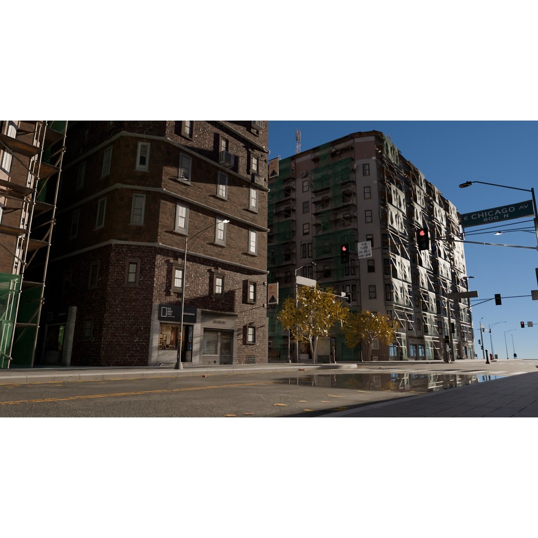 City Street 3D Model – Realistic Urban Environment, Blender - View 18