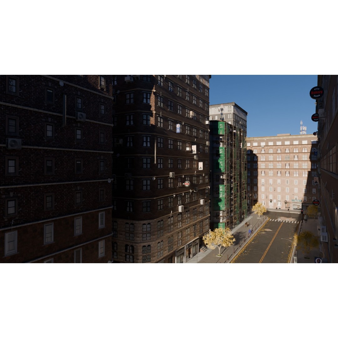 City Street 3D Model – Realistic Urban Environment, Blender - View 19