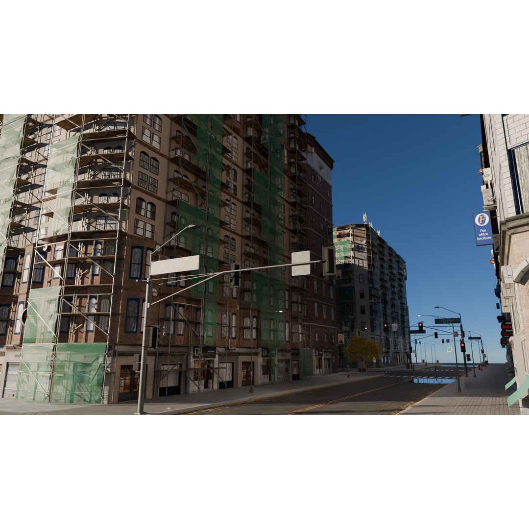 City Street 3D Model – Realistic Urban Environment, Blender - View 21