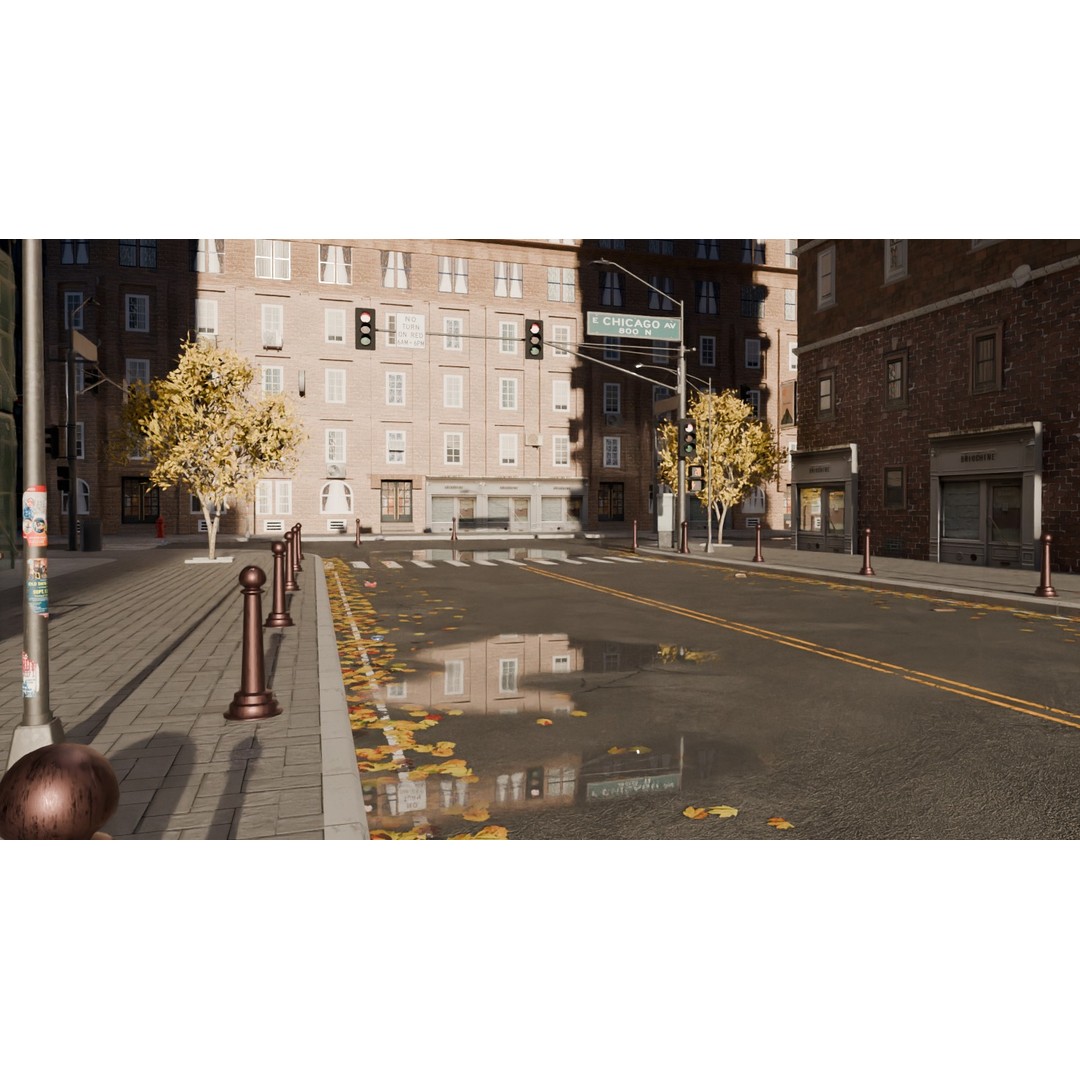 City Street 3D Model – Realistic Urban Environment, Blender - View 23