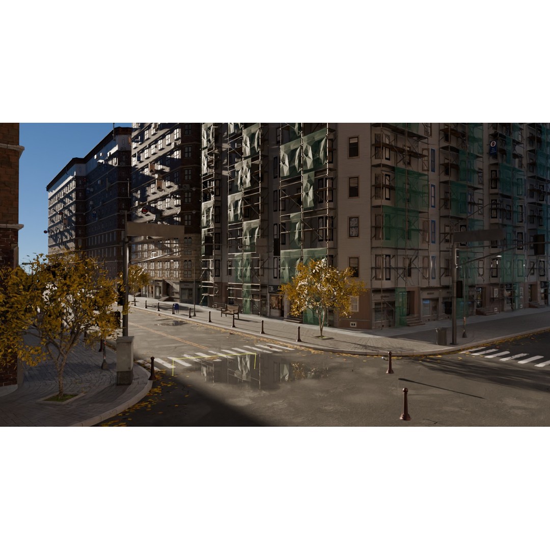 City Street 3D Model – Realistic Urban Environment, Blender - View 26