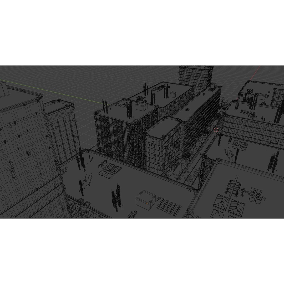 City Street 3D Model – Realistic Urban Environment, Blender - View 27
