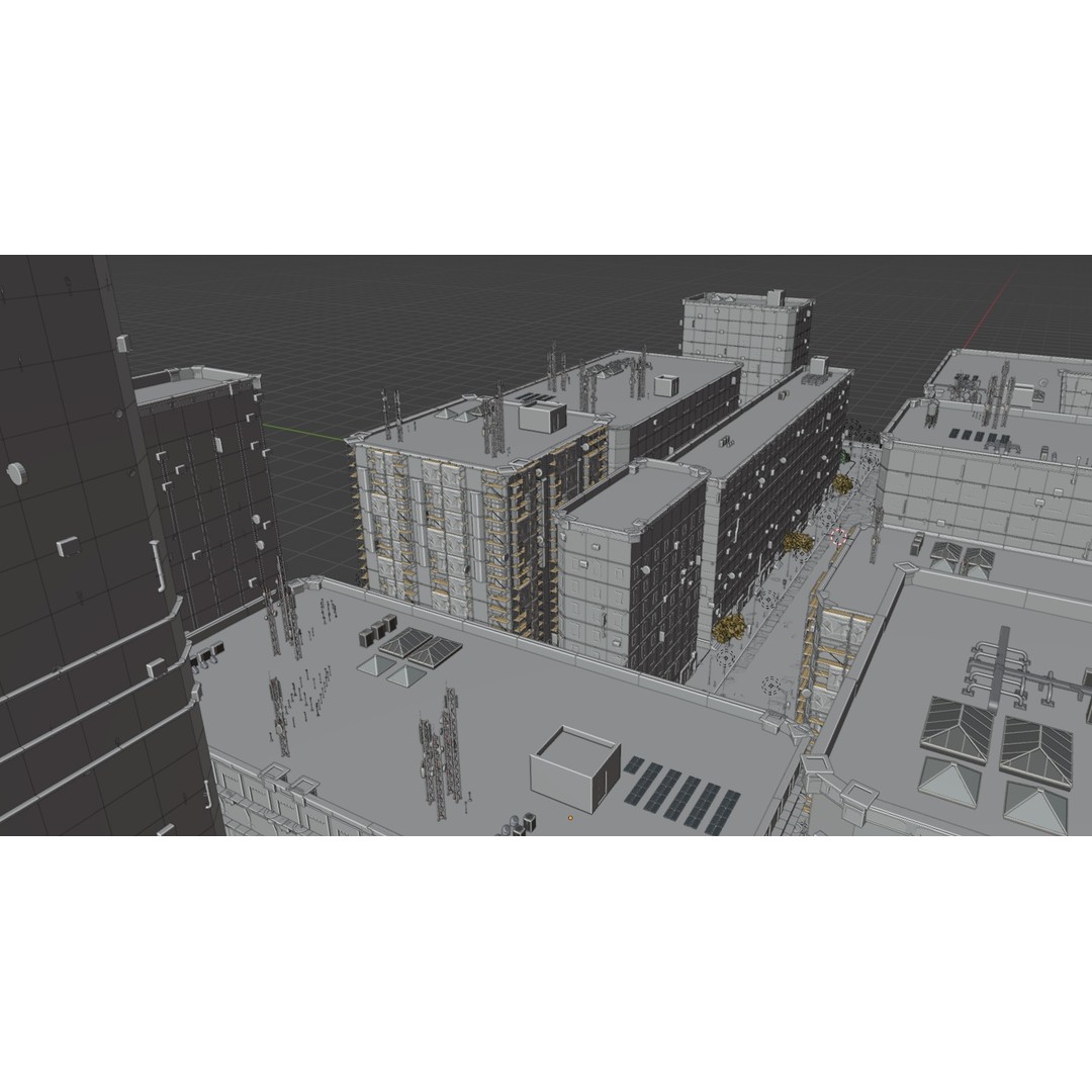 City Street 3D Model – Realistic Urban Environment, Blender - View 29