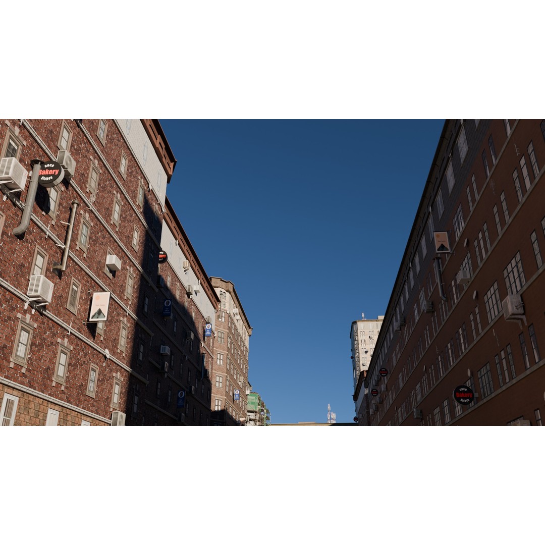 City Street 3D Model – Realistic Urban Environment, Blender - View 4
