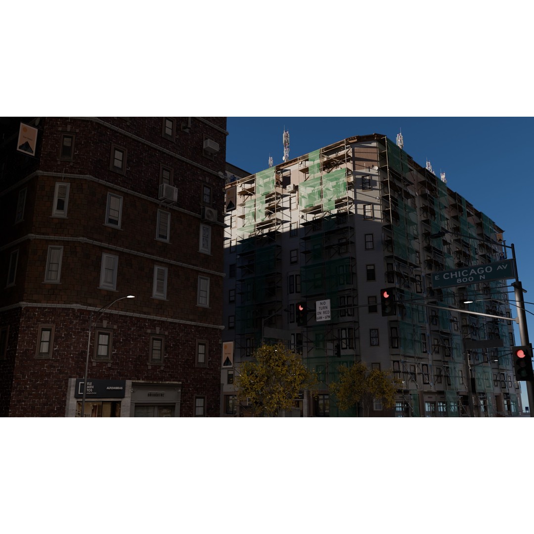 City Street 3D Model – Realistic Urban Environment, Blender - View 5