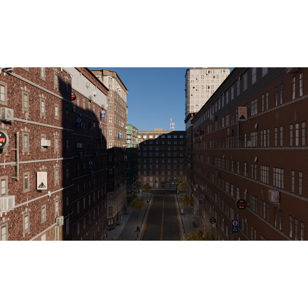 City Street 3D Model – Realistic Urban Environment, Blender - View 7