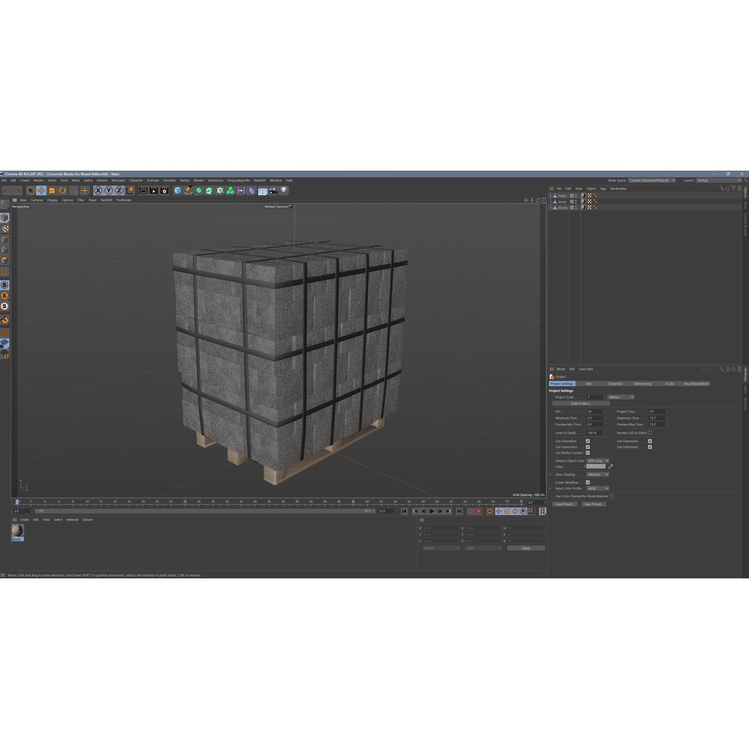 Concrete Blocks 3D Model – Low Poly Game Ready Asset, FBX, OBJ - View 13