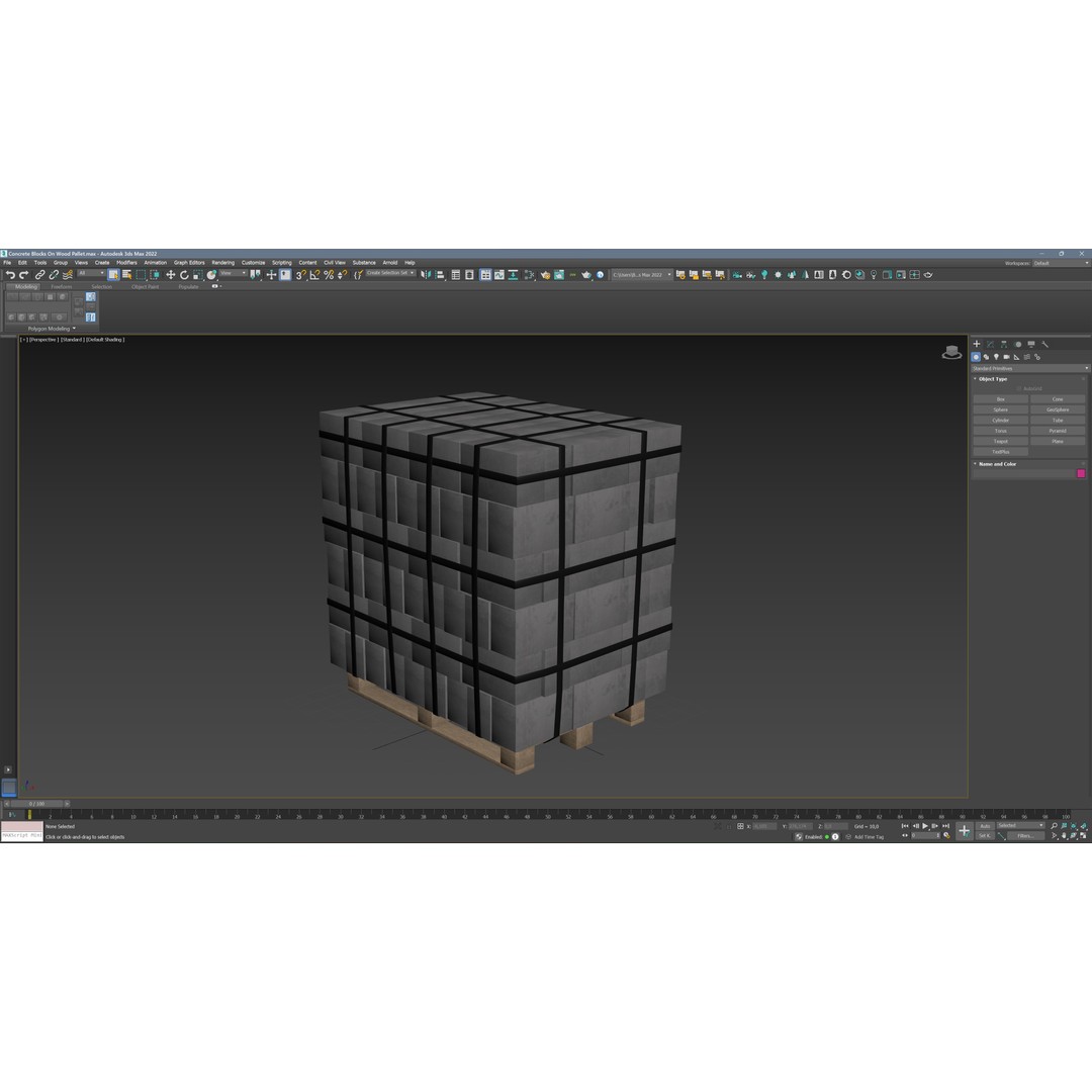 Concrete Blocks 3D Model – Low Poly Game Ready Asset, FBX, OBJ - View 14