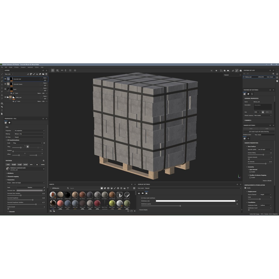 Concrete Blocks 3D Model – Low Poly Game Ready Asset, FBX, OBJ - View 15