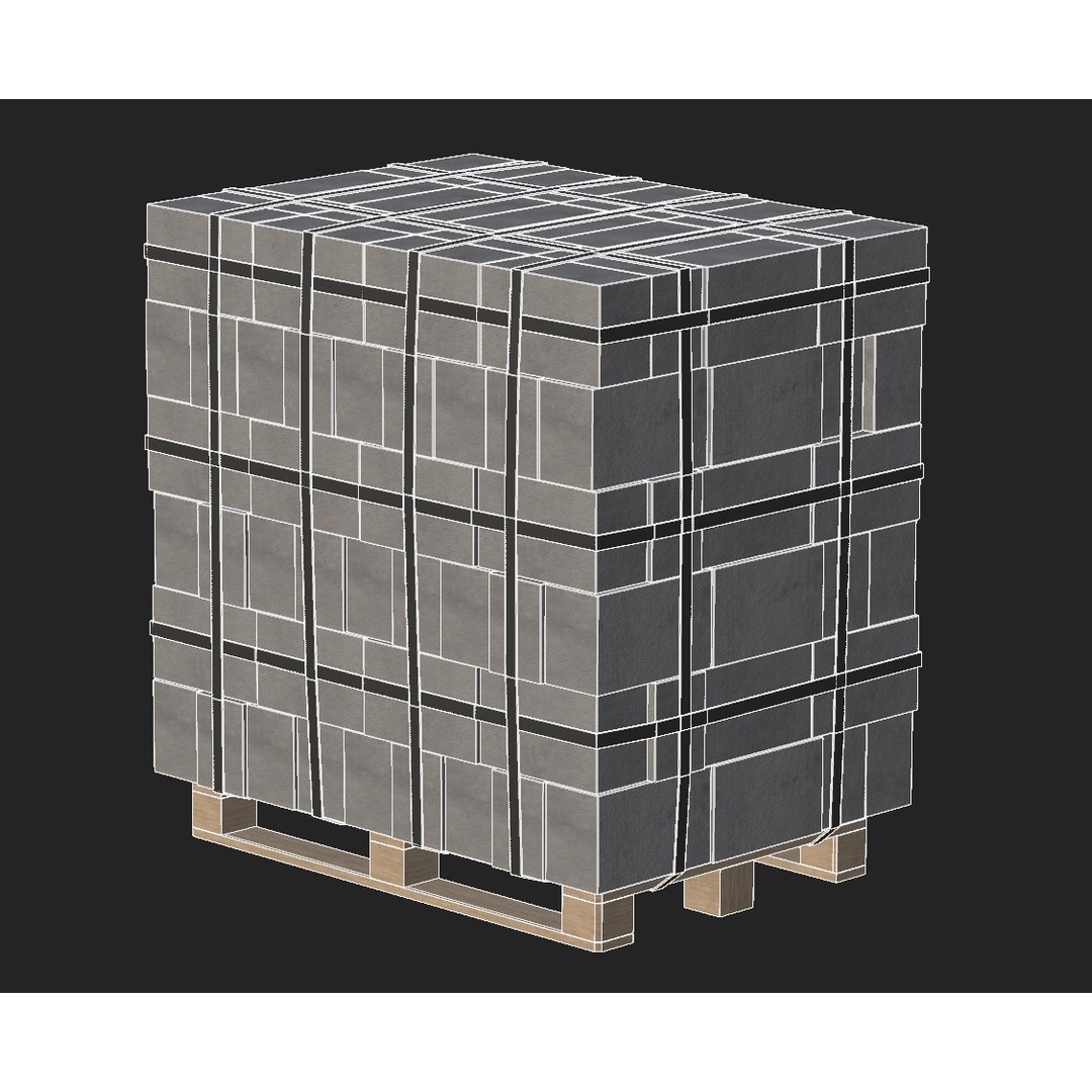 Concrete Blocks 3D Model – Low Poly Game Ready Asset, FBX, OBJ - View 16