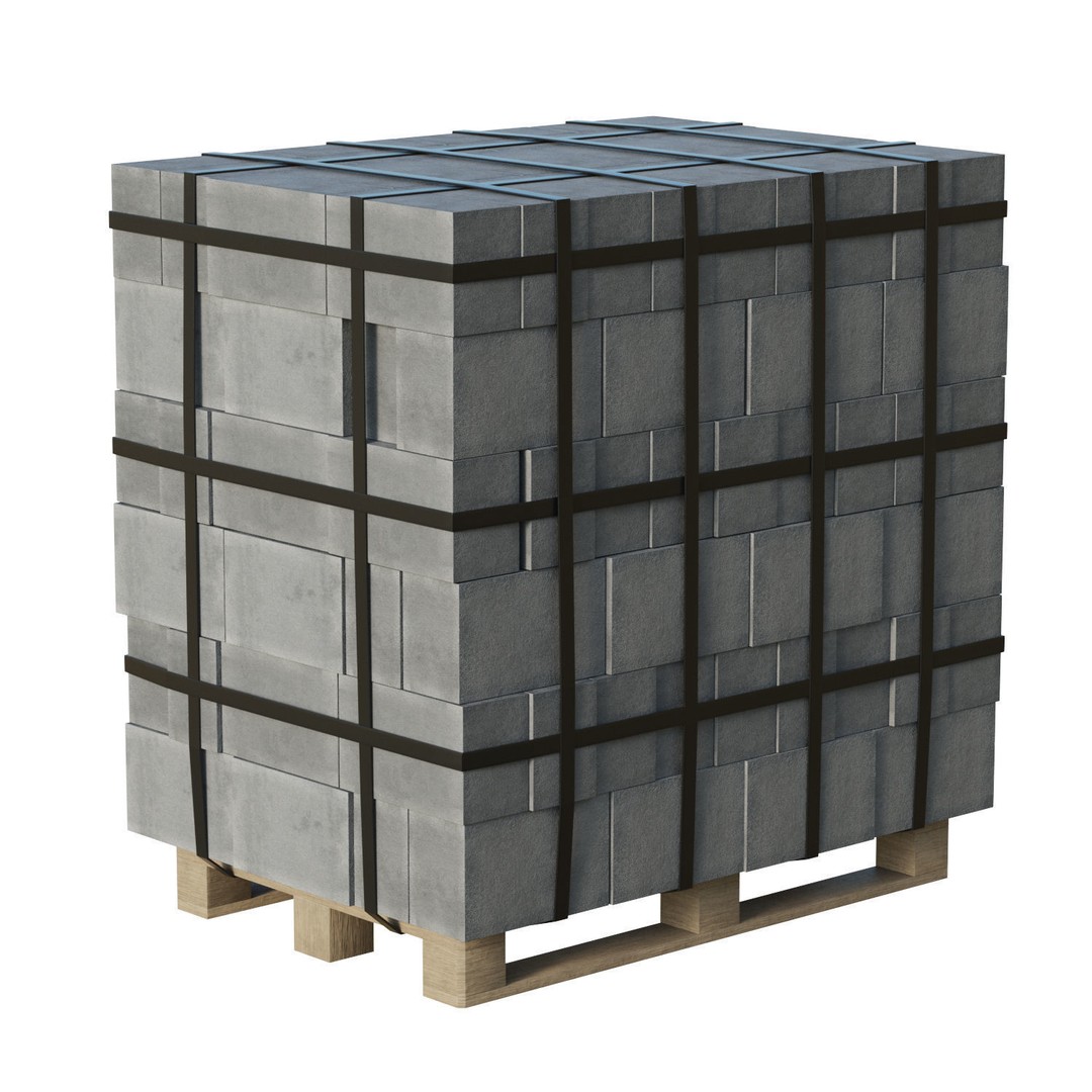 Concrete Blocks 3D Model – Low Poly Game Ready Asset, FBX, OBJ - View 3