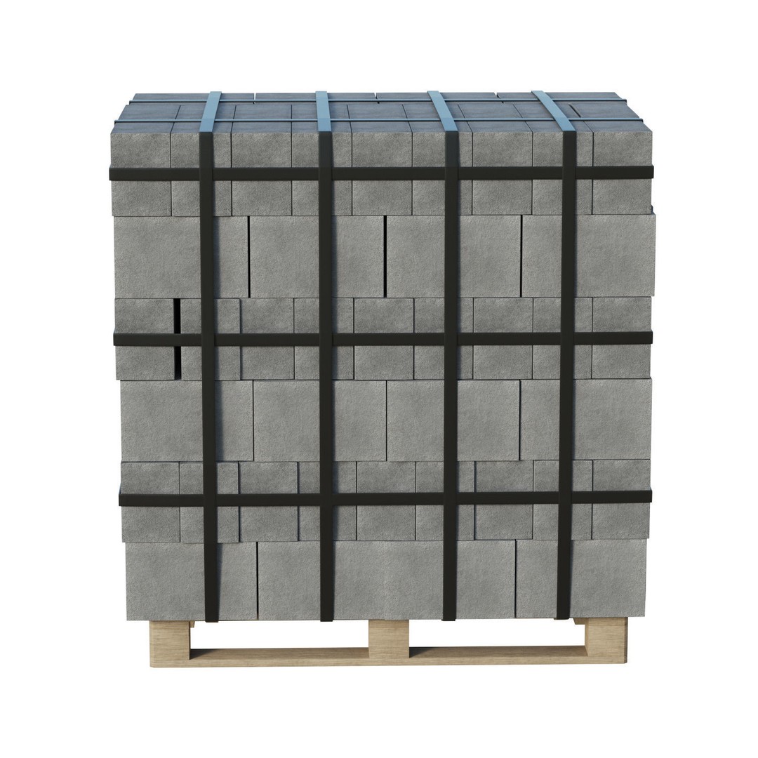 Concrete Blocks 3D Model – Low Poly Game Ready Asset, FBX, OBJ - View 4