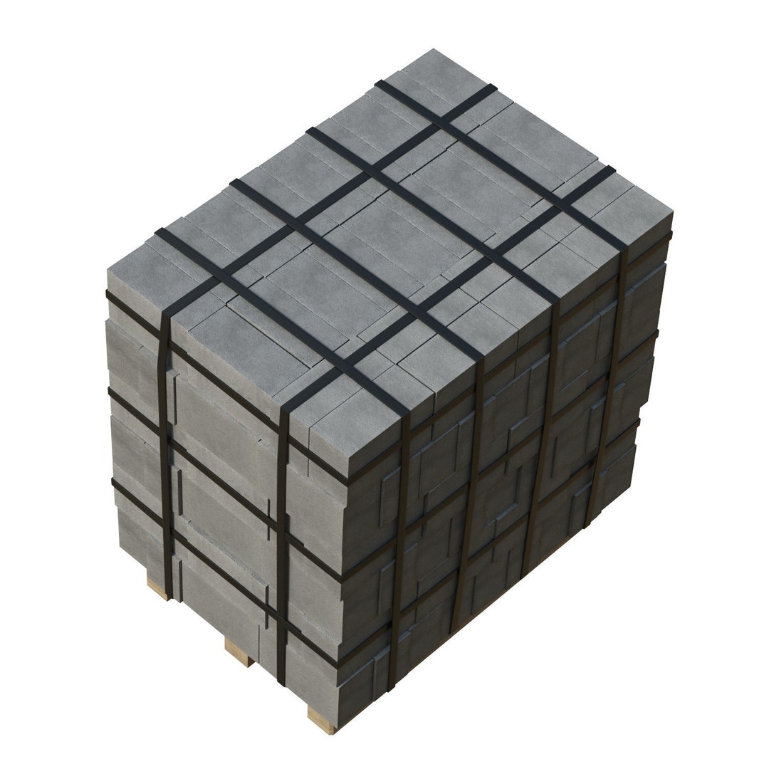 Concrete Blocks 3D Model – Low Poly Game Ready Asset, FBX, OBJ - View 9