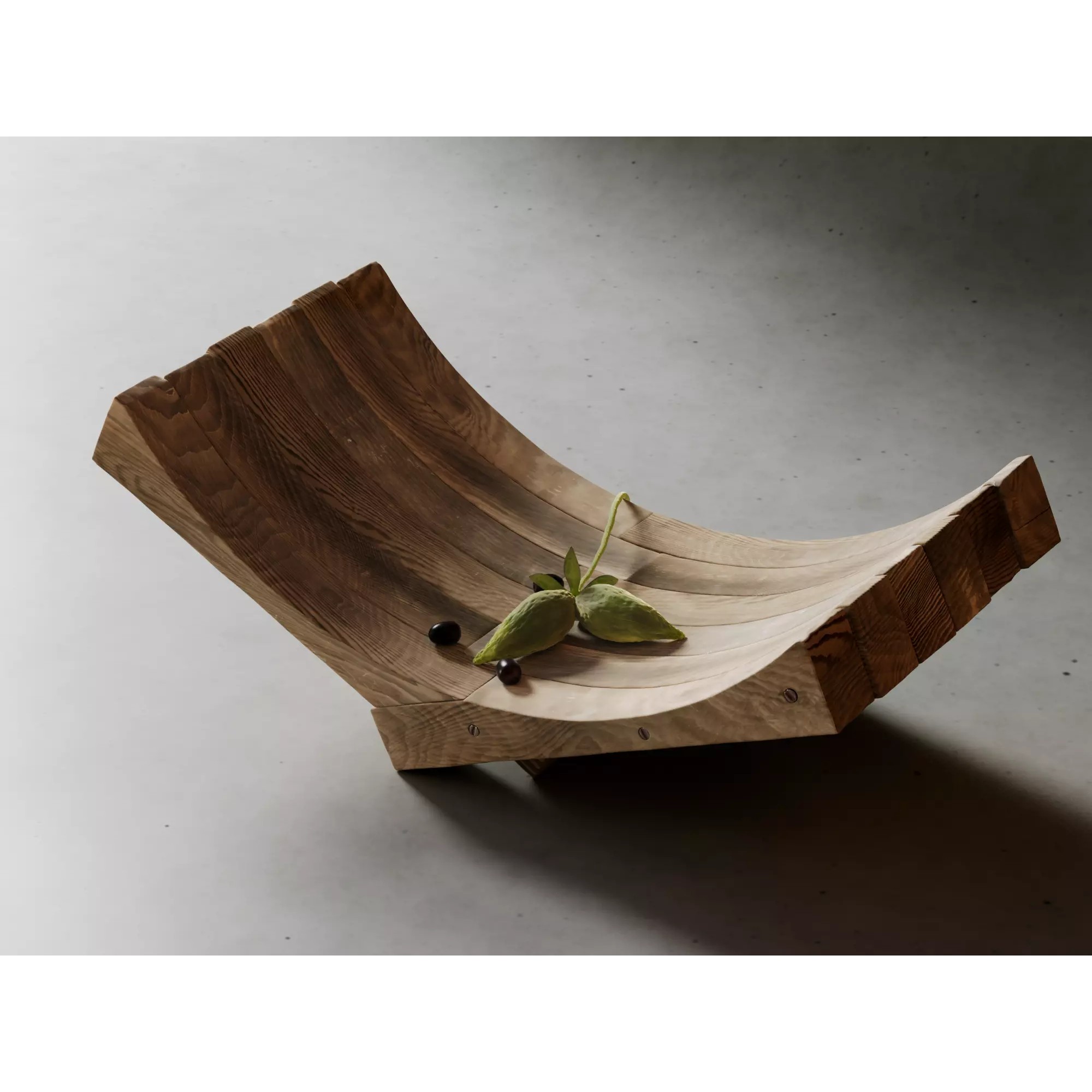 Composition Wood and Olives - Game-Ready 3D Model - View 2