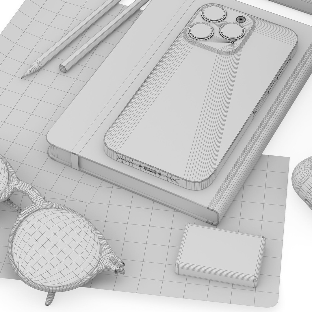 iPhone and SketchBook 3D Model – Modern Interior Decoration Set, FBX - View 6