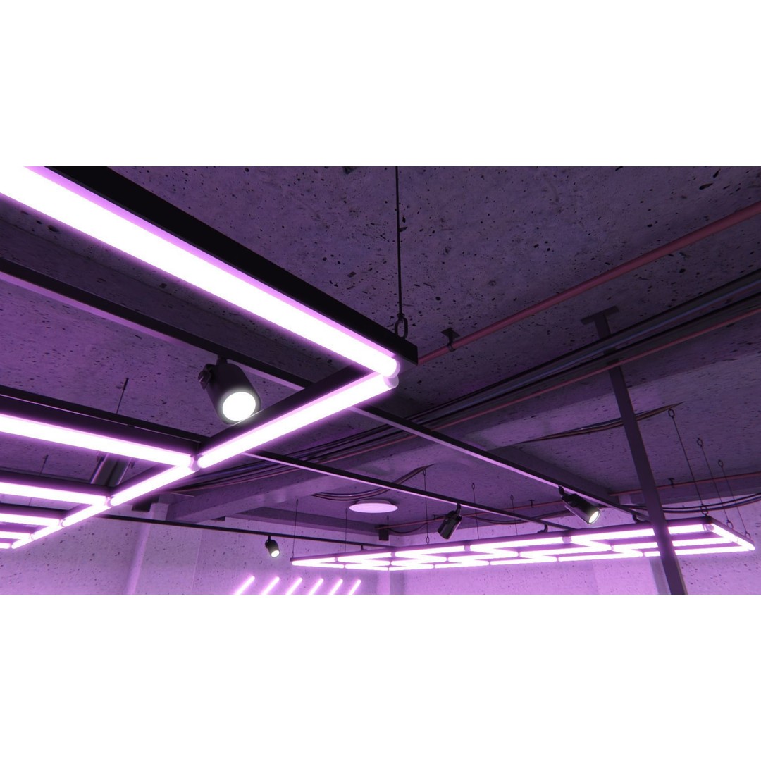 Neon Urban Room 2 3D Model – Modern Interior with Textures, FBX - View 11