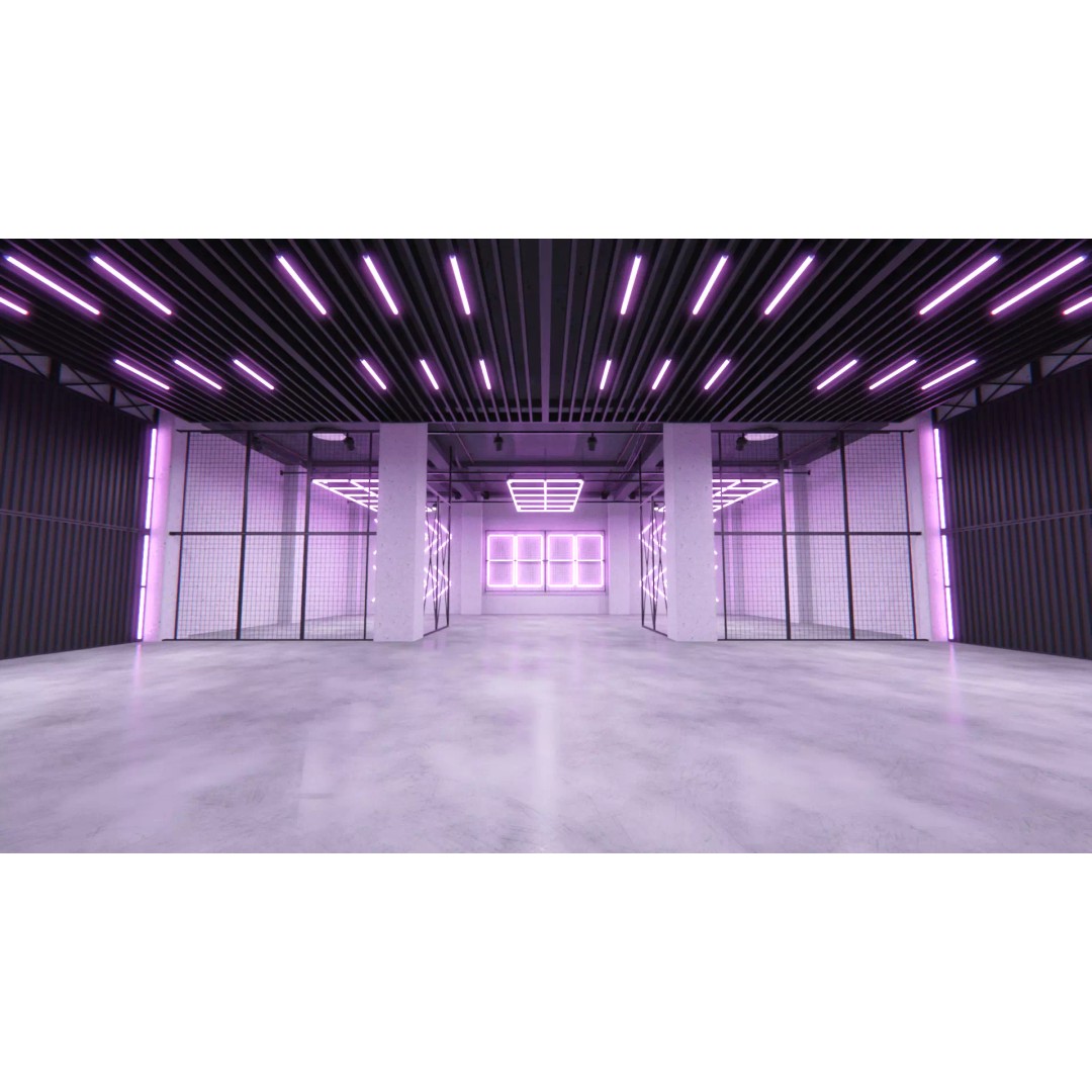 Neon Urban Room 2 3D Model – Modern Interior with Textures, FBX - View 2