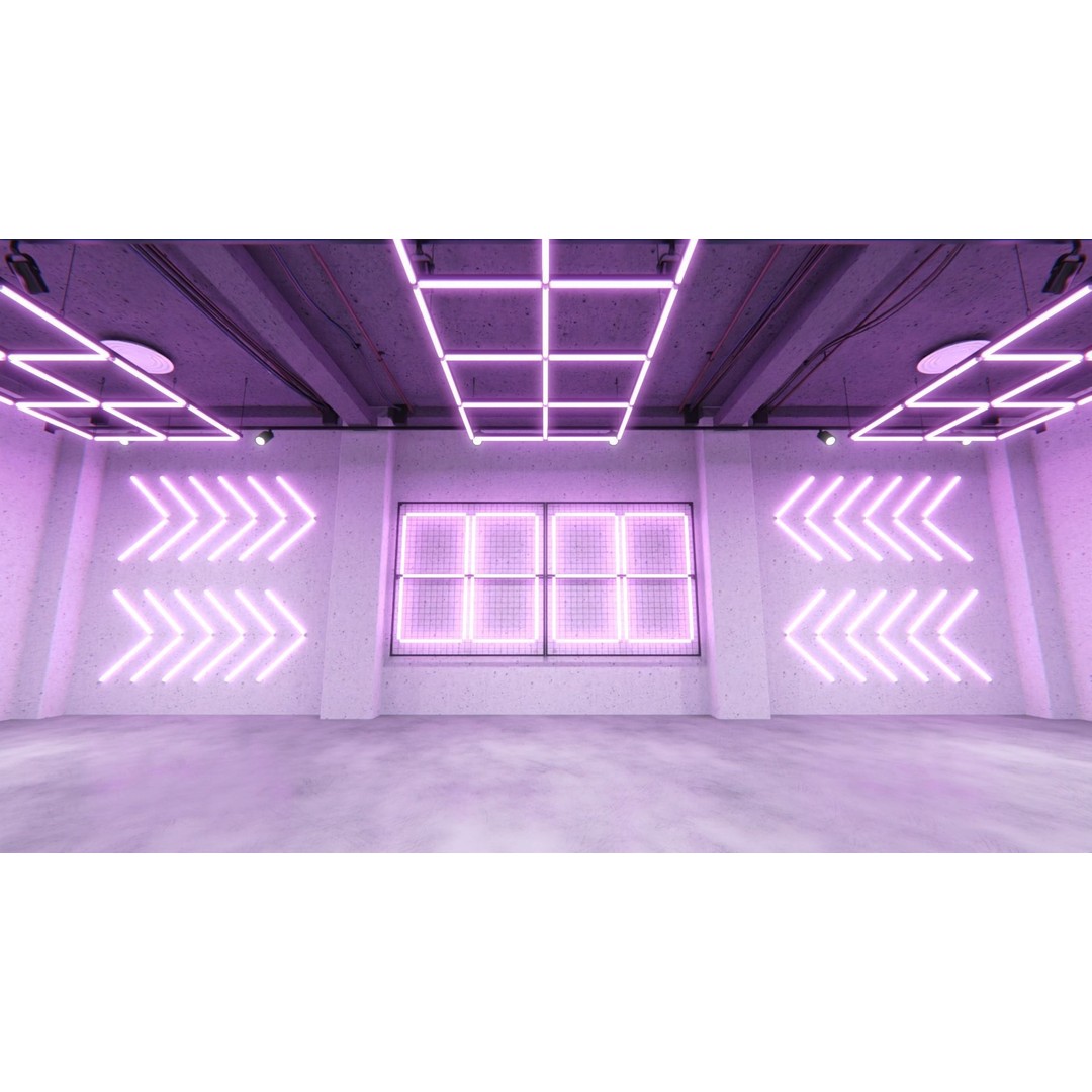 Neon Urban Room 2 3D Model – Modern Interior with Textures, FBX - View 5