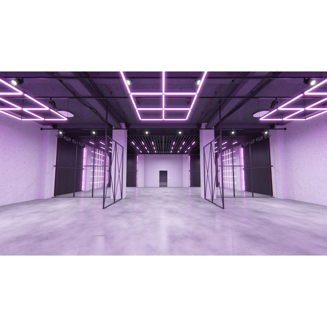Neon Urban Room 2 3D Model – Modern Interior with Textures, FBX - View 6