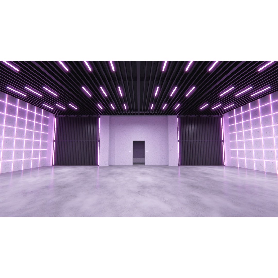 Neon Urban Room 2 3D Model – Modern Interior with Textures, FBX - View 7