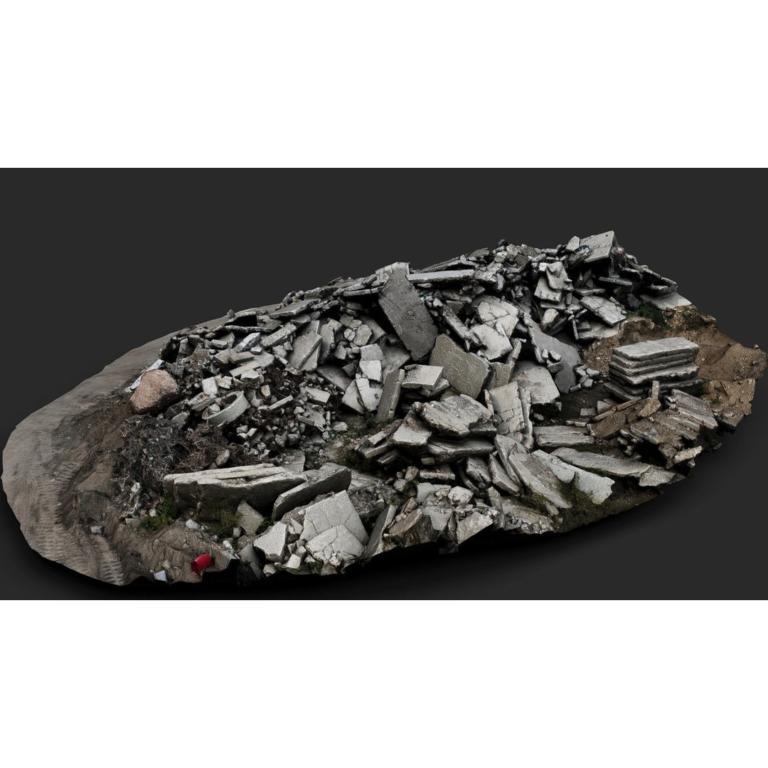 Destroyed House Ruins 3D Model – Low Poly Photogrammetry Asset, OBJ - View 5