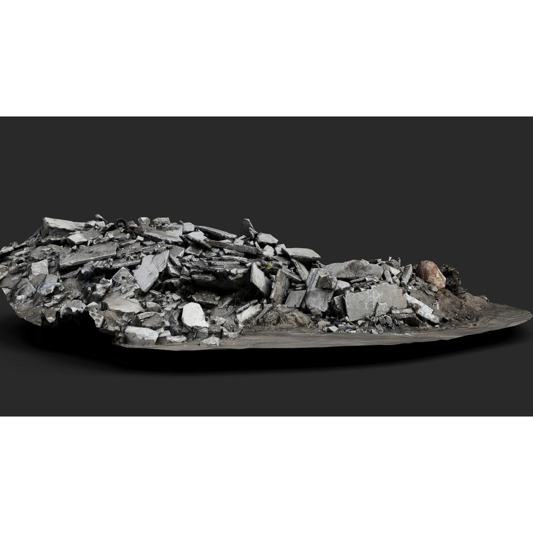 Destroyed House Ruins 3D Model – Low Poly Photogrammetry Asset, OBJ - View 7