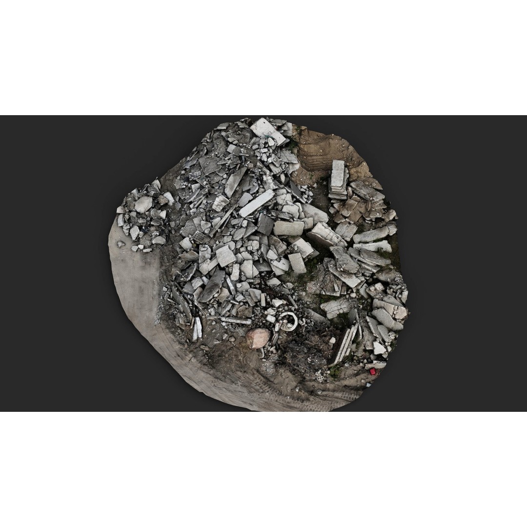 Destroyed House Ruins 3D Model – Low Poly Photogrammetry Asset, OBJ - View 8