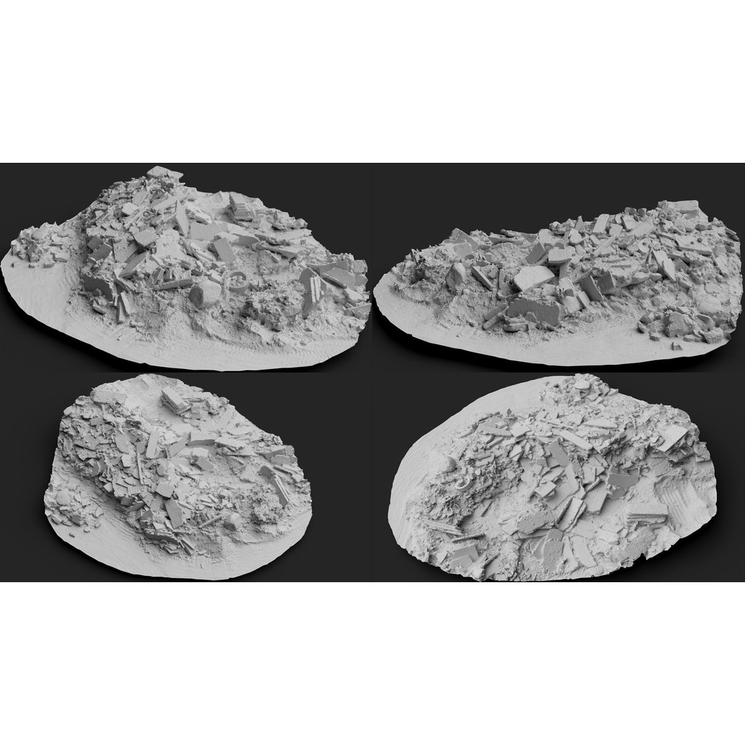 Destroyed House Ruins 3D Model – Low Poly Photogrammetry Asset, OBJ - View 9