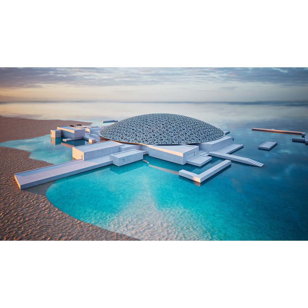 Louvre Abu Dhabi Museum 3D Model – High-Detail Architectural Asset, Rhino & 3ds Max