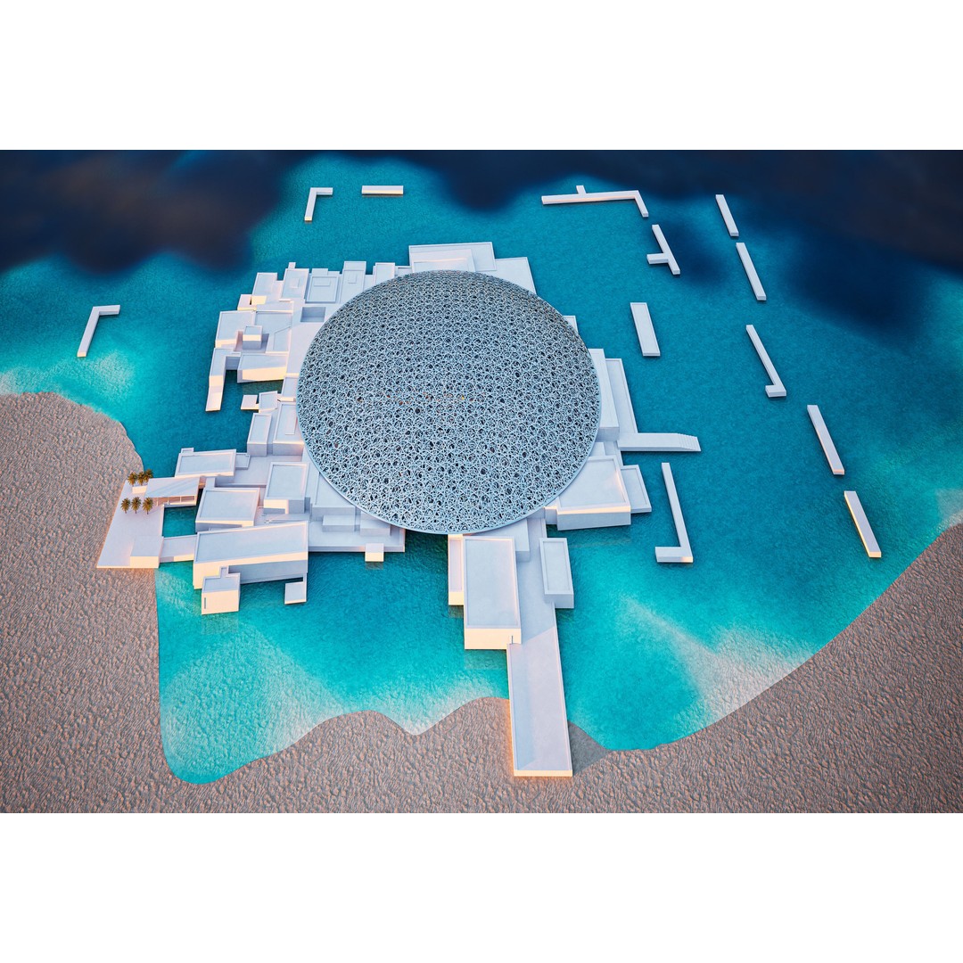 Louvre Abu Dhabi Museum 3D Model – High-Detail Architectural Asset, Rhino & 3ds Max - View 5
