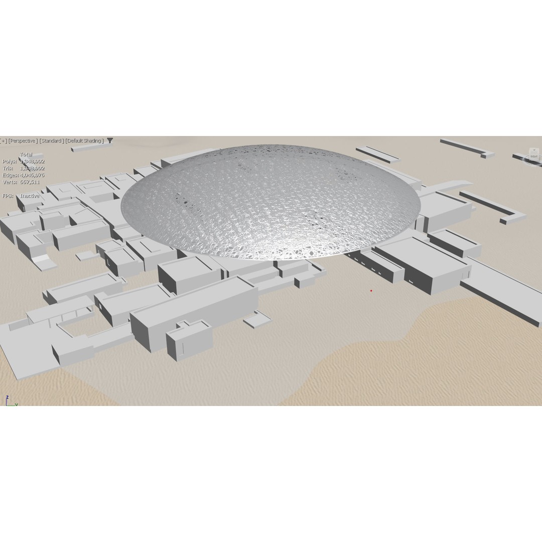 Louvre Abu Dhabi Museum 3D Model – High-Detail Architectural Asset, Rhino & 3ds Max - View 9