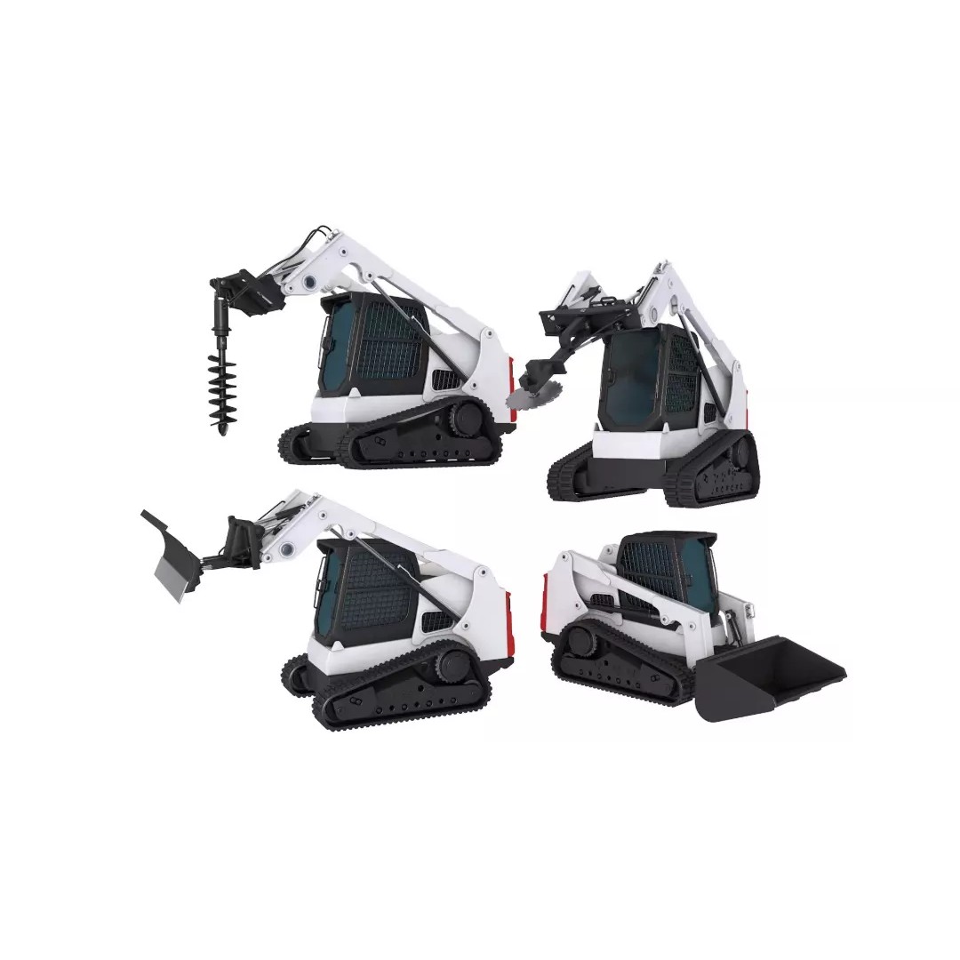 Compact Tracked Loaders 3D Model – High-Quality Game Asset, FBX, OBJ, Blender - View 2