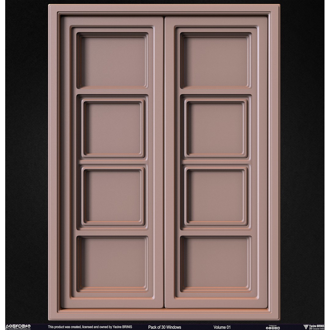 30 Windows 3D Model – Low Poly Architectural Asset, FBX, OBJ, Blender - View 10