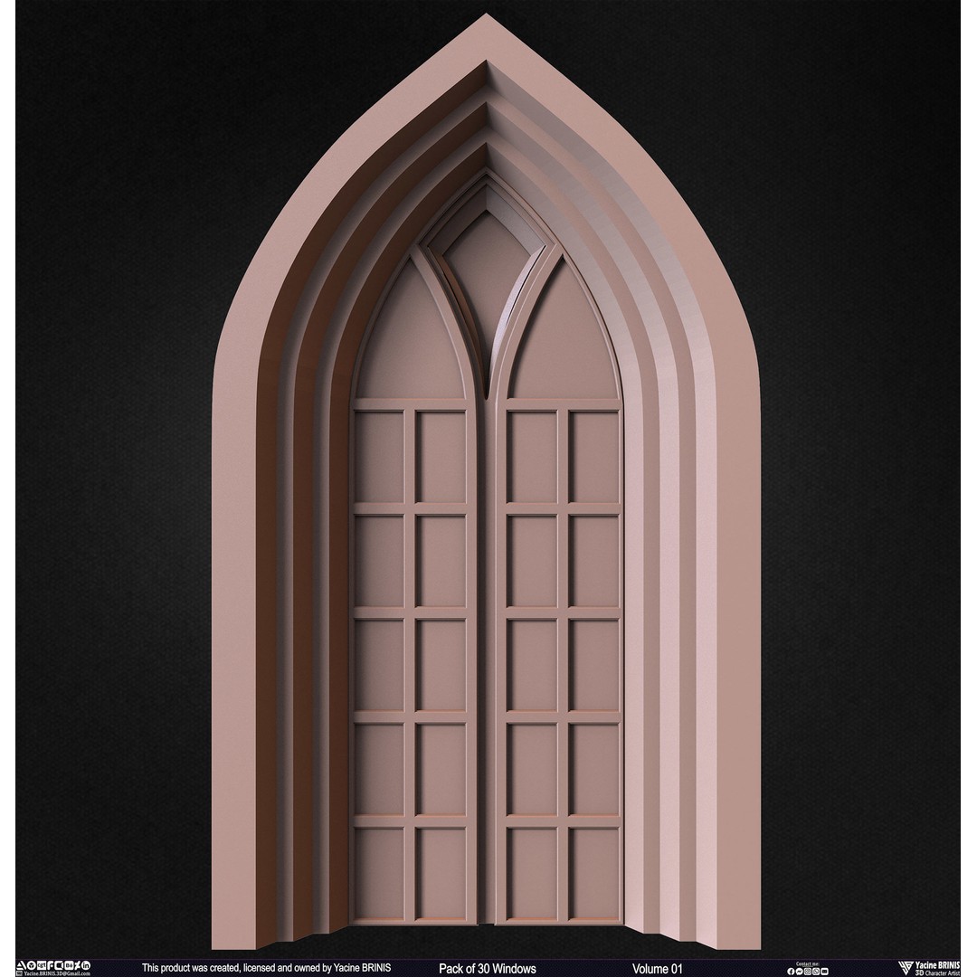 30 Windows 3D Model – Low Poly Architectural Asset, FBX, OBJ, Blender - View 11
