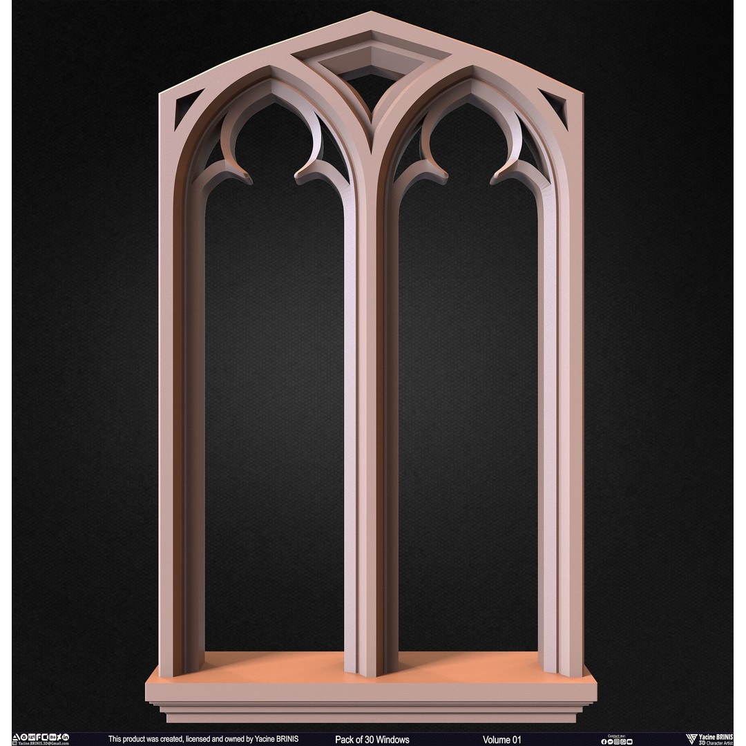 30 Windows 3D Model – Low Poly Architectural Asset, FBX, OBJ, Blender - View 12