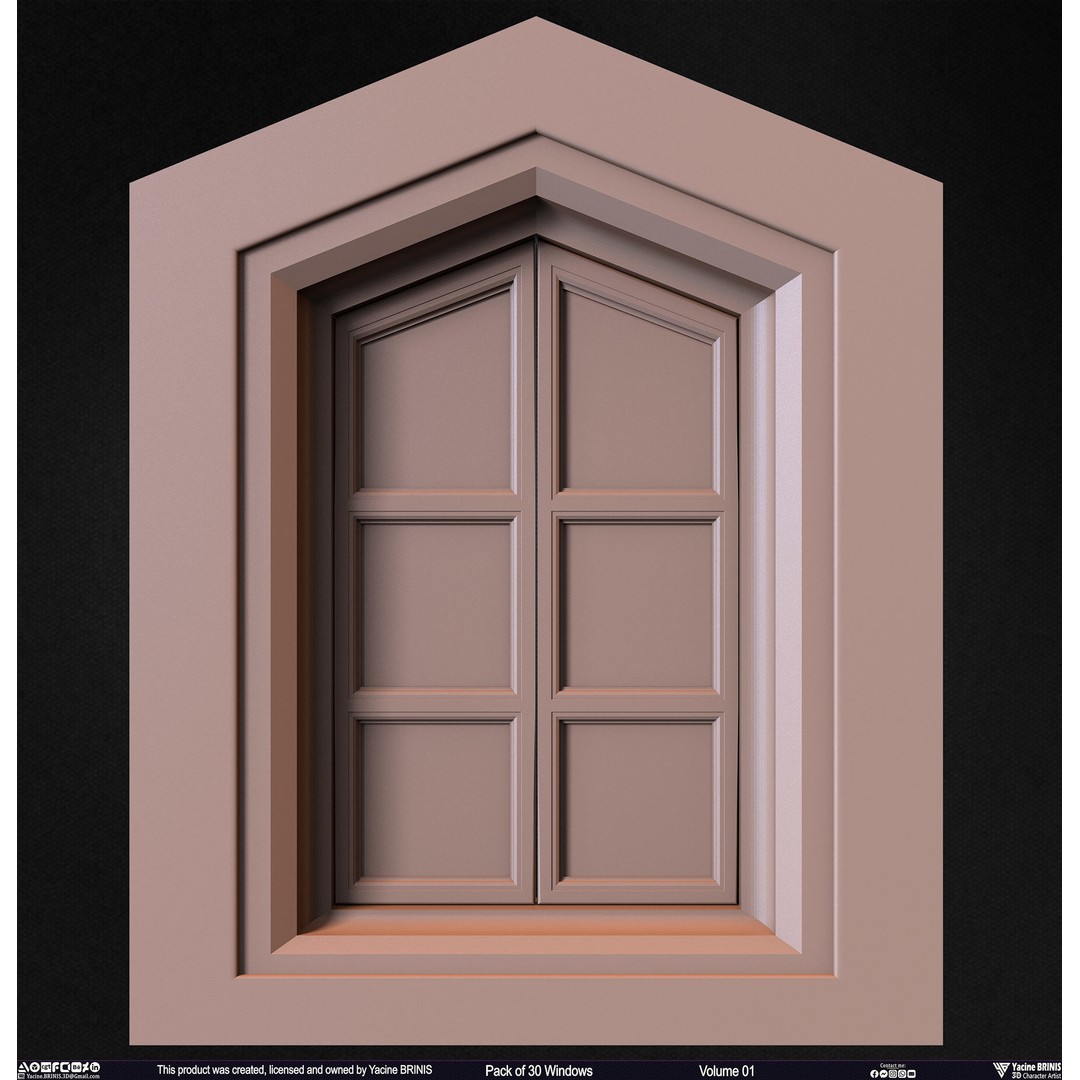 30 Windows 3D Model – Low Poly Architectural Asset, FBX, OBJ, Blender - View 14